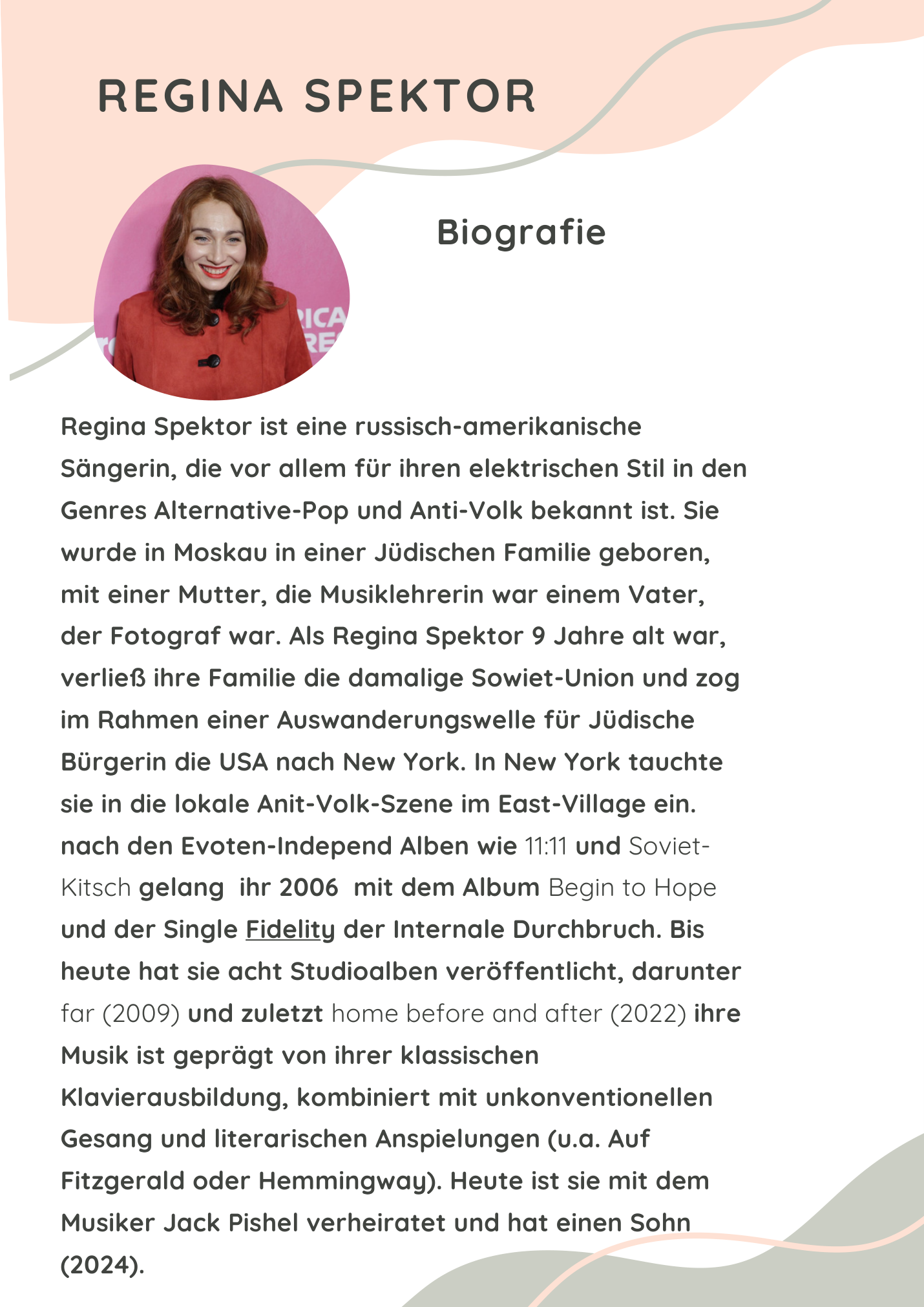 Regina Spektor Biografie